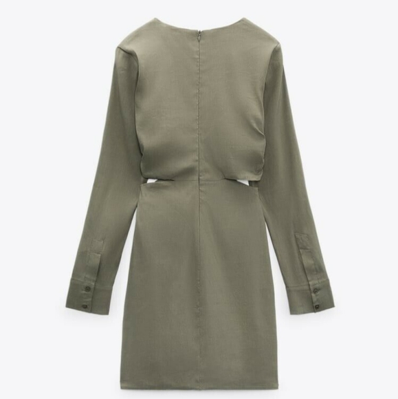 Zara * Cut Out Linen Blend Mini Dress Size S - Picture 16 of 16